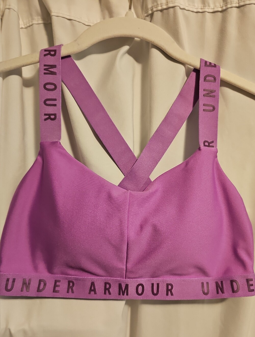Under Armour Women's Purple-Pink Crossback Sports Bra M